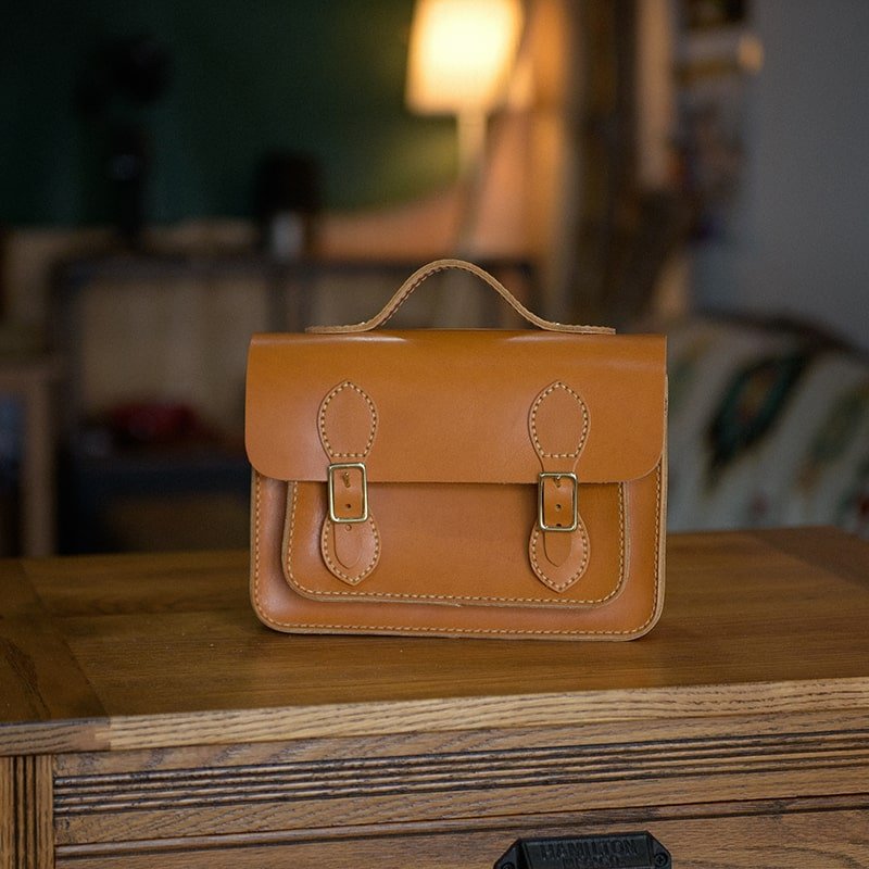 Full Grain Leather Satchel Bag DIY Kit – Babylon Leather - Babylon LeatherBabylon LeatherLZ52 - Brown - Yellow - Vegetable - Tanned Leather