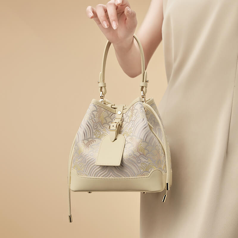 Gathered Grace Leather and Silk Handbag – Babylon Leather - Babylon LeatherBabylon LeatherTX168-Light Yellow