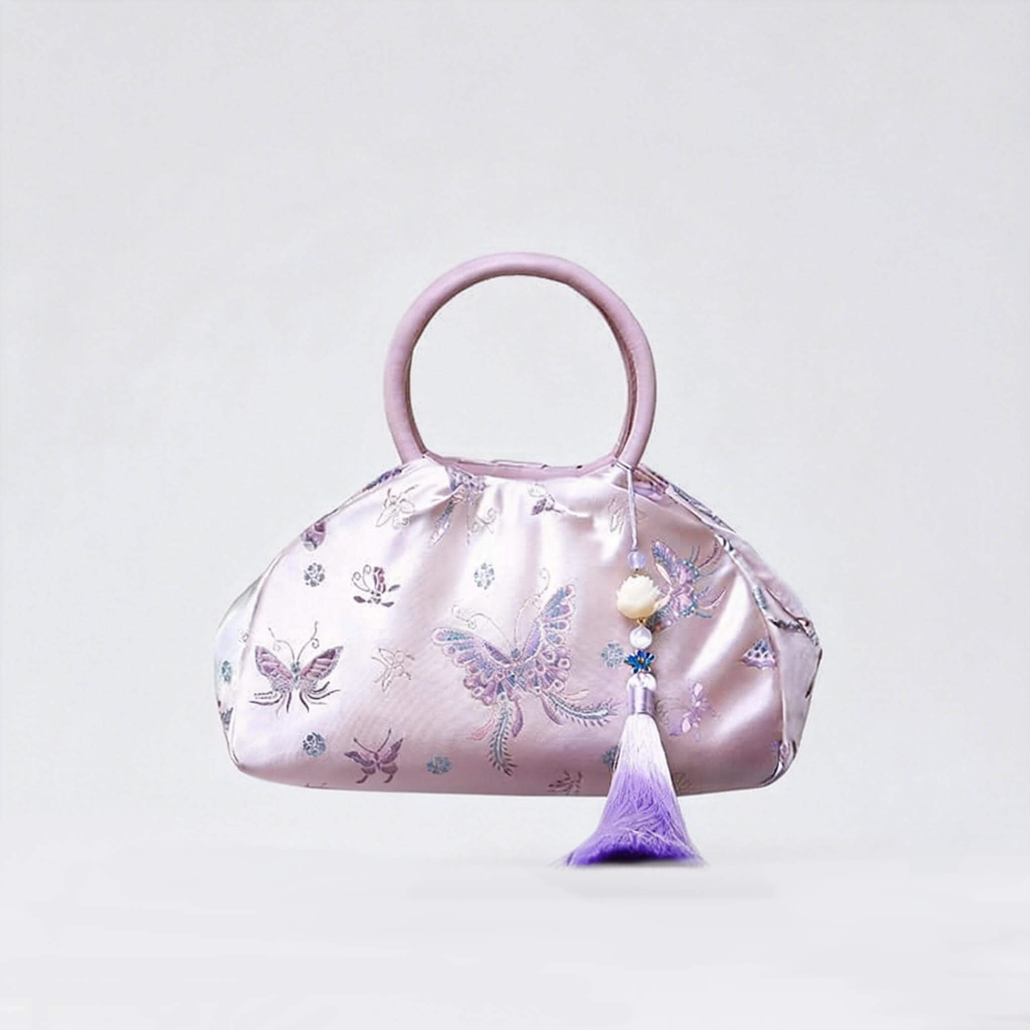 Gentle Bloom Silk Handbag – Babylon Leather - Babylon LeatherBabylon LeatherTX163-Pink