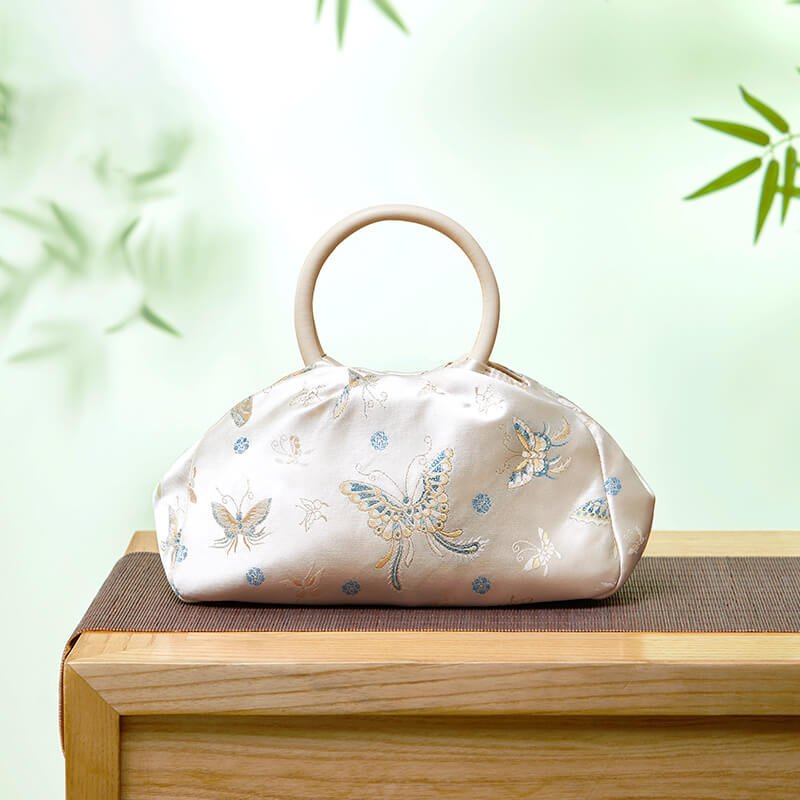 Gentle Bloom Silk Shoulder Handbag – Babylon Leather - Babylon LeatherBabylon LeatherTX162-Light Yellow