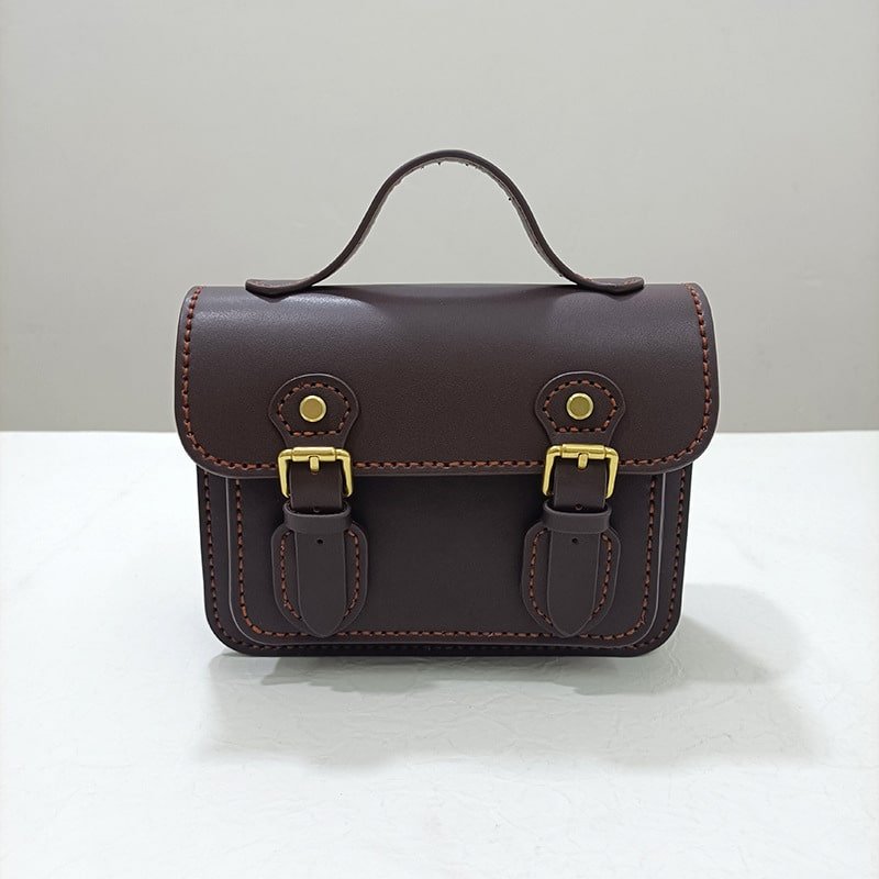 Genuine Leather Cambridge bag Crossbody Shoulder Bag DIY Kit – Babylon Leather - Babylon LeatherBabylon LeatherFJ03 - Coffee