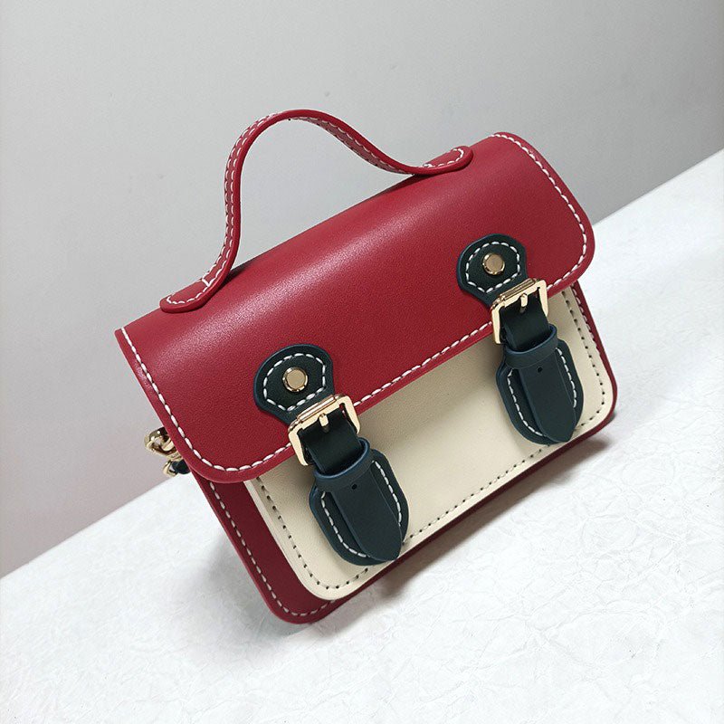 Genuine Leather Cambridge bag Crossbody Shoulder Bag DIY Kit – Babylon Leather - Babylon LeatherBabylon LeatherFJ03 - Red & White