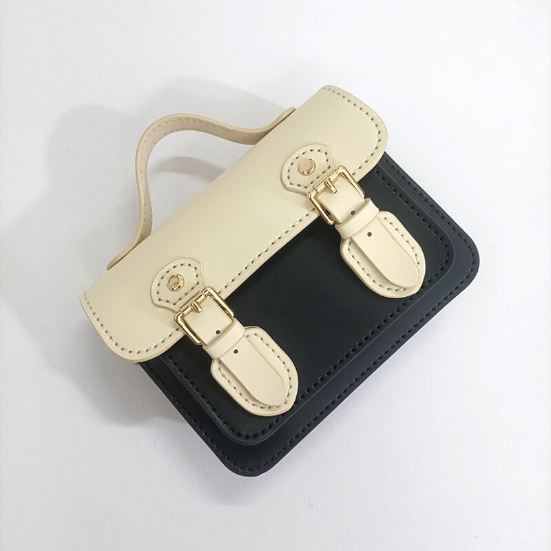 Genuine Leather Cambridge bag Crossbody Shoulder Bag DIY Kit – Babylon Leather - Babylon LeatherBabylon LeatherFJ03-White & Black