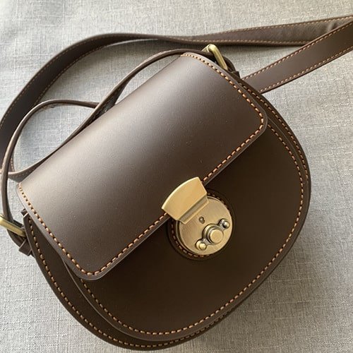 Genuine Leather Colorful Saddle Shoulder Bag DIY Kit – Babylon Leather - Babylon LeatherBabylon LeatherFJ07 - Coffee