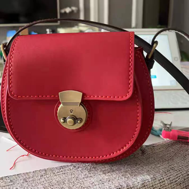 Genuine Leather Colorful Saddle Shoulder Bag DIY Kit – Babylon Leather - Babylon LeatherBabylon LeatherFJ07 - Red