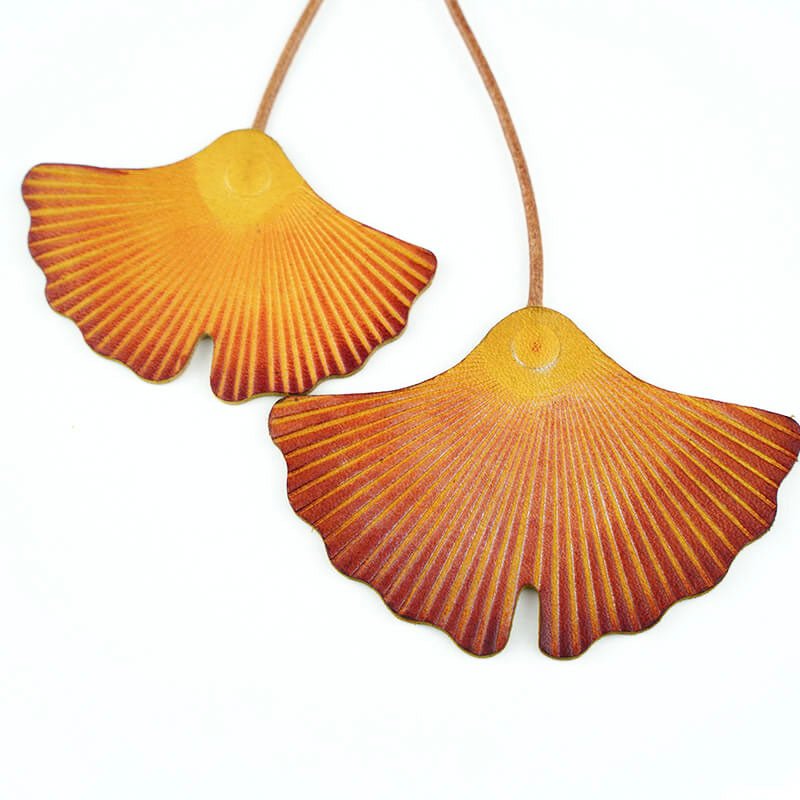 Ginkgo Leaf Leather Bag Charm – Babylon Leather - Babylon LeatherBabylon LeatherLL48-Yellow
