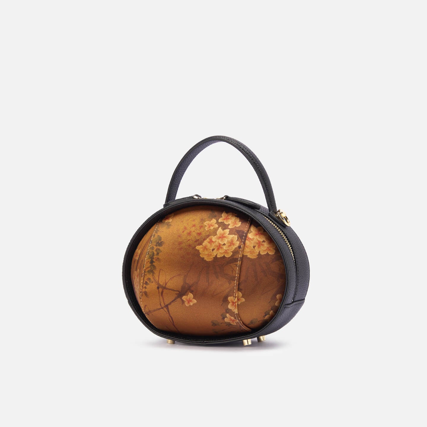 Golden Embrace Leather and Silk Shoulder Handbag – Babylon Leather - Babylon LeatherBabylon LeatherTX229-Black