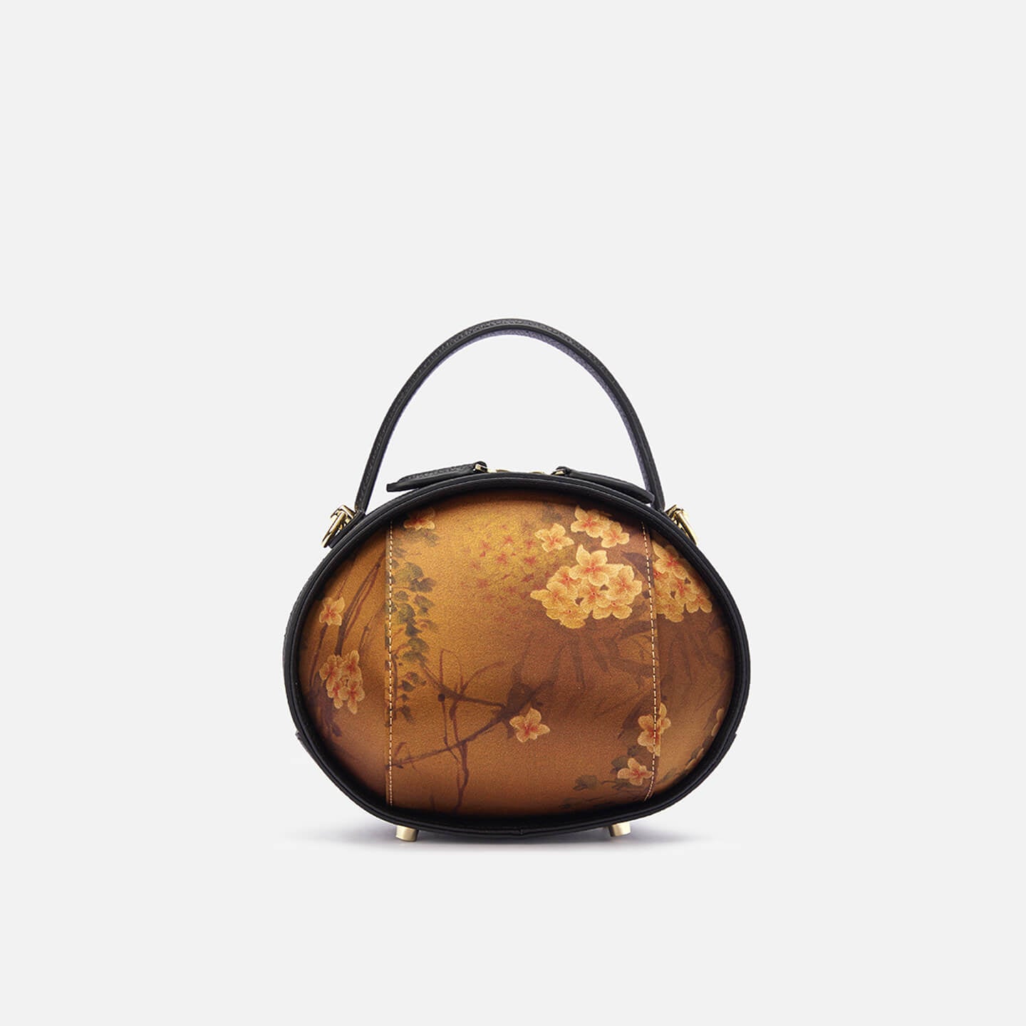 Golden Embrace Leather and Silk Shoulder Handbag – Babylon Leather - Babylon LeatherBabylon LeatherTX229-Black