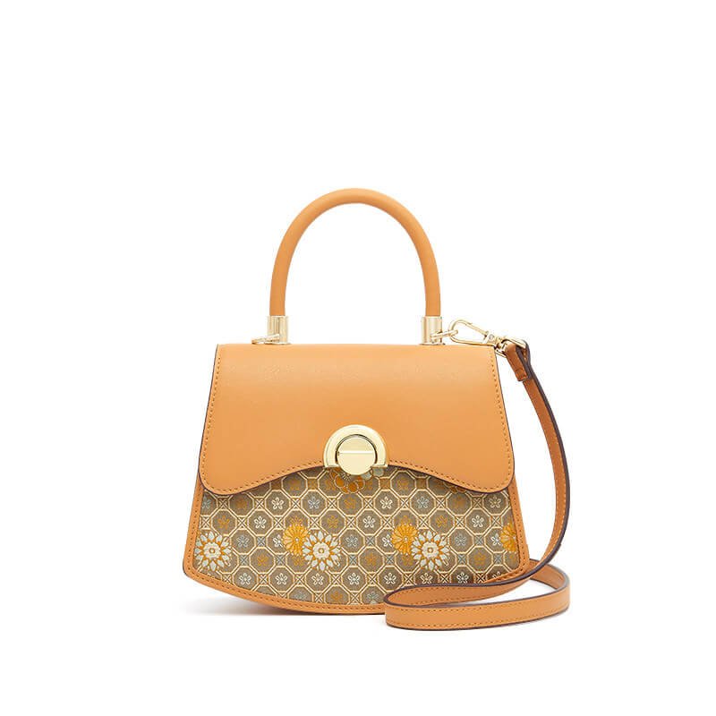 Golden Orbit Leather and Silk Shoulder Handbag – Babylon Leather - Babylon LeatherBabylon LeatherTX219-Brown