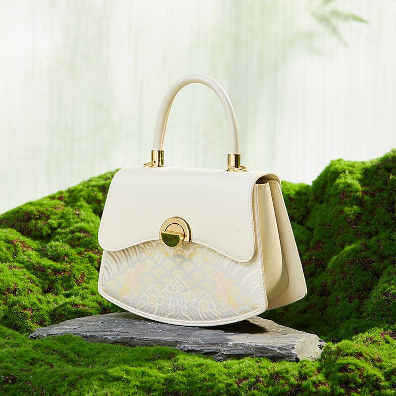 Grace Arc Leather and Silk Saddle Bag – Babylon Leather - Babylon LeatherBabylon LeatherTX166-White
