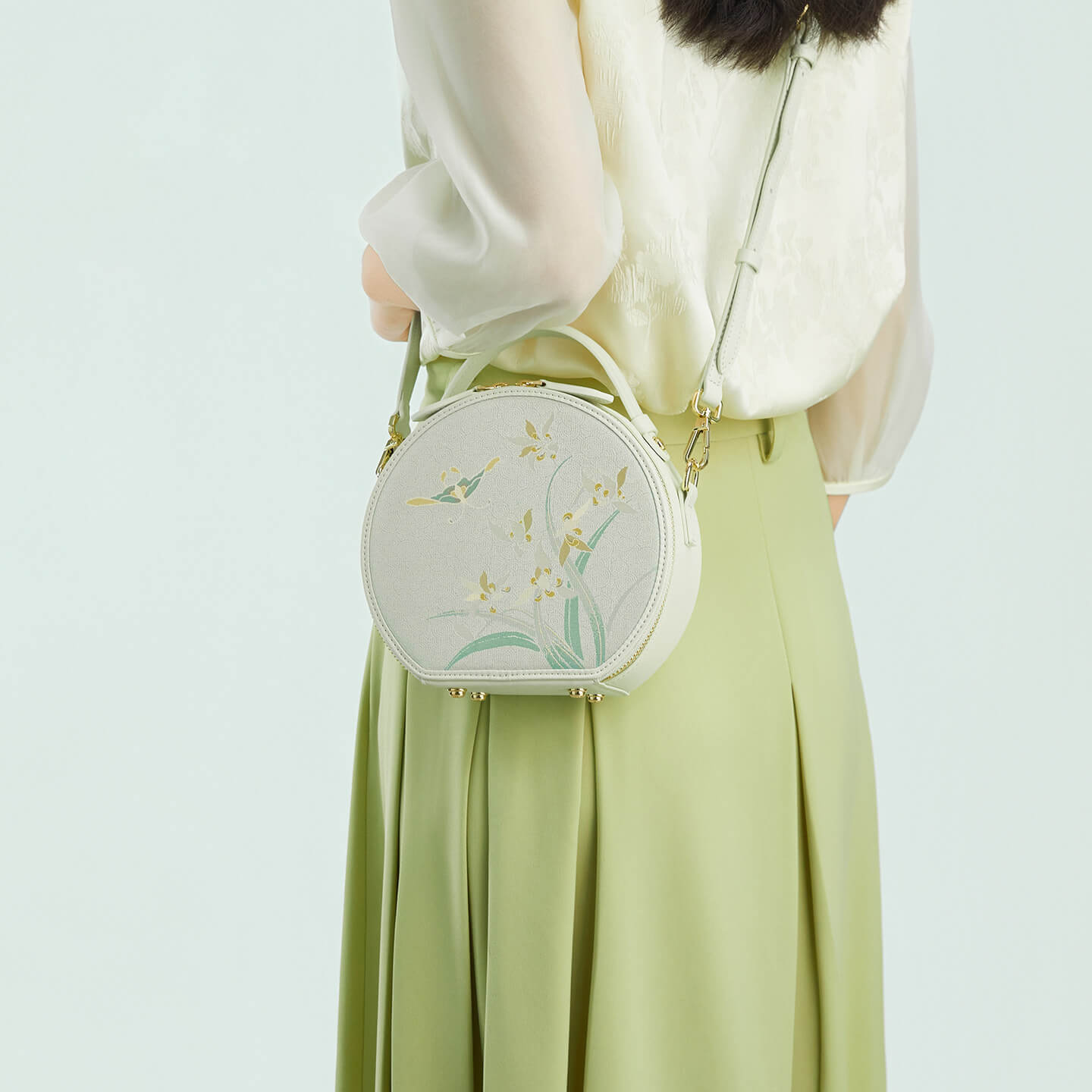 Grace in Still Air Leather and Silk Handbag Crossbody Bag – Babylon Leather - Babylon LeatherBabylon LeatherTX203-Light Green