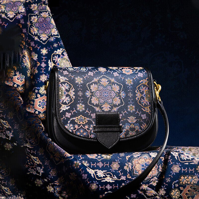 Guiding Light Leather and Silk Shoulder Bag – Babylon Leather - Babylon LeatherBabylon LeatherTX064-Black