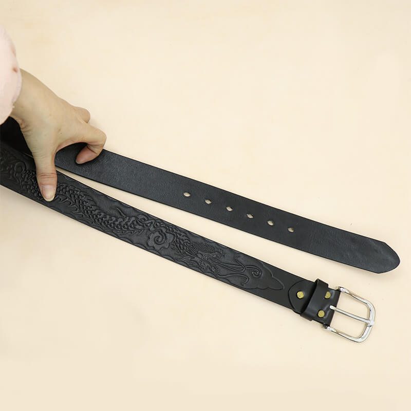 Handcrafted Full - Grain Leather Belt for Everyday Wear – Babylon Leather - Babylon LeatherBabylon LeatherLB03-Black-41" | 105 cm