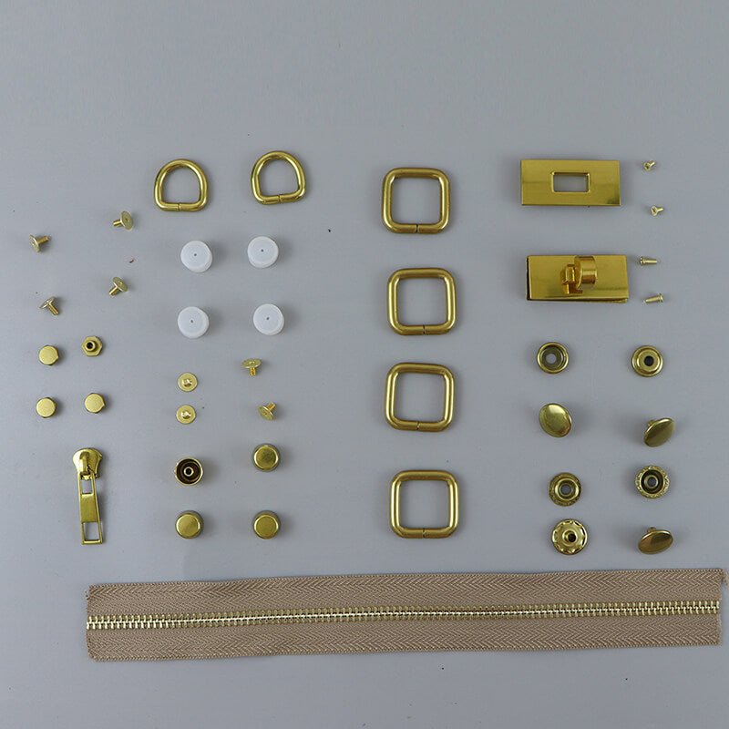 Hardware Kit for Leather Designer Handbag – Babylon Leather - Babylon LeatherBabylon LeatherSY78-HW-Gold-Caramel