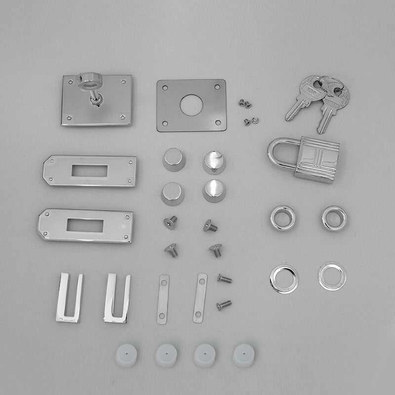 Hardware Kit For Oblique Pricked Holes Birkin-Style Tote Bag – Babylon Leather - Babylon LeatherBabylon LeatherSY104 & SY105-HW-Silver