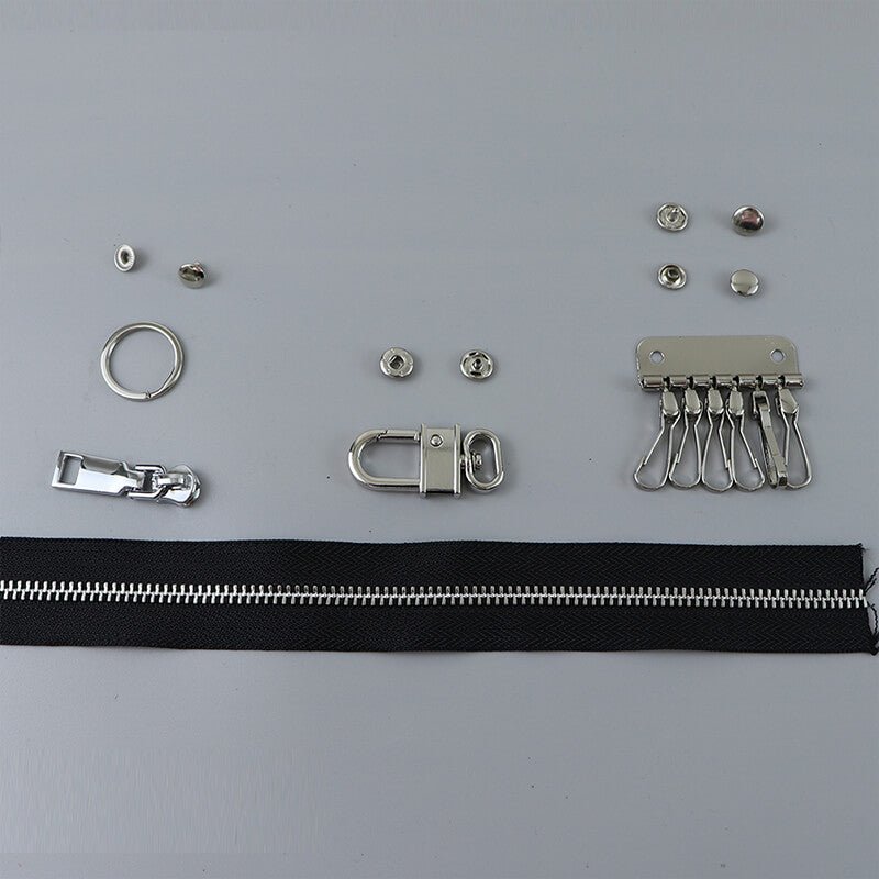 Hardware Kit for Zipper Pouch Card Holder – Babylon Leather - Babylon LeatherBabylon LeatherSY81-HW-Silver-Brown