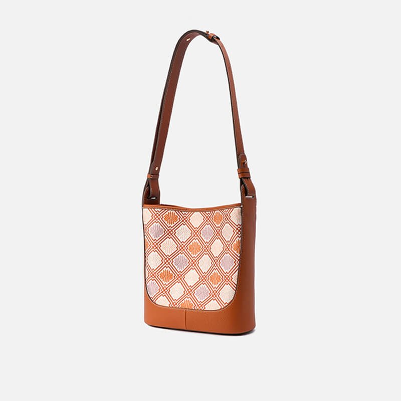 Harmonic Path Leather and Silk Crossbody Shoulder Bag – Babylon Leather - Babylon LeatherBabylon LeatherTX101-Brown