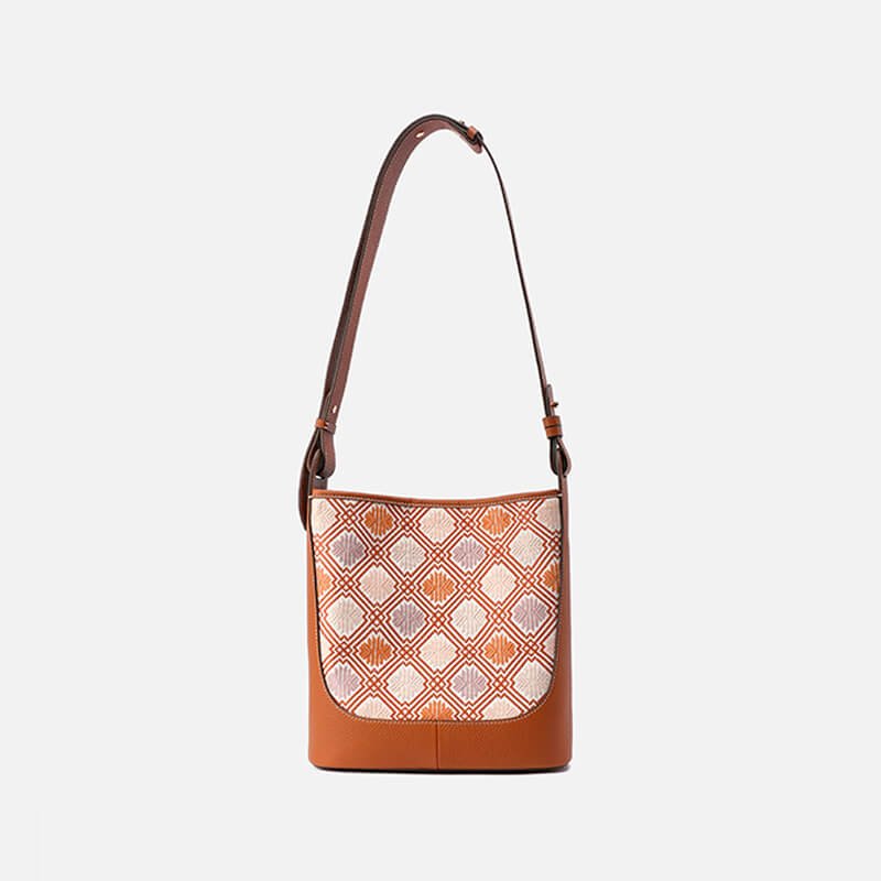 Harmonic Path Leather and Silk Crossbody Shoulder Bag – Babylon Leather - Babylon LeatherBabylon LeatherTX101-Brown