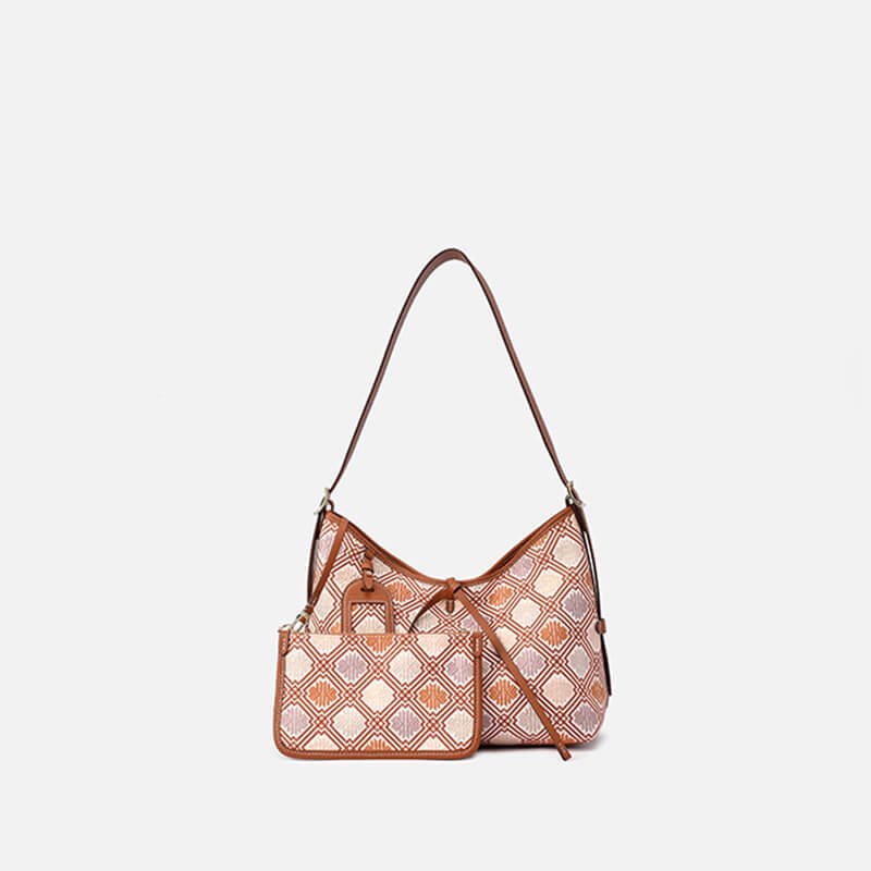 Harmonic Path Leather and Silk Shoulder Bag – Babylon Leather - Babylon LeatherBabylon LeatherTX100-Brown