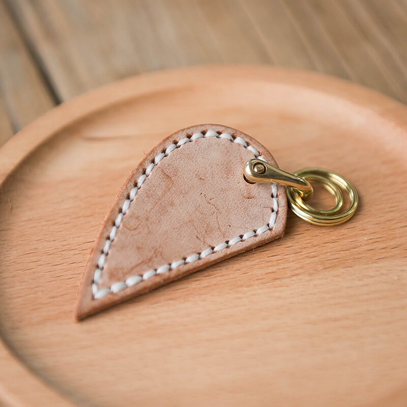 Heart Leather Keychain DIY Kit | Solid Brass Hardware — Babylon Leather - Babylon LeatherBabylon LeatherLZ60-Brown-Fog Wax Leather