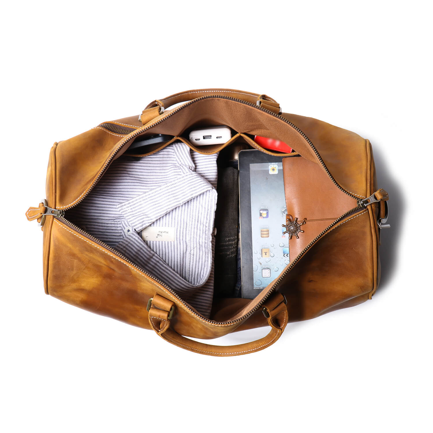 Heritage Top - Grain Leather Weekend Duffel Bag – Babylon Leather - Babylon LeatherBabylon LeatherLJ114-Dark Brown
