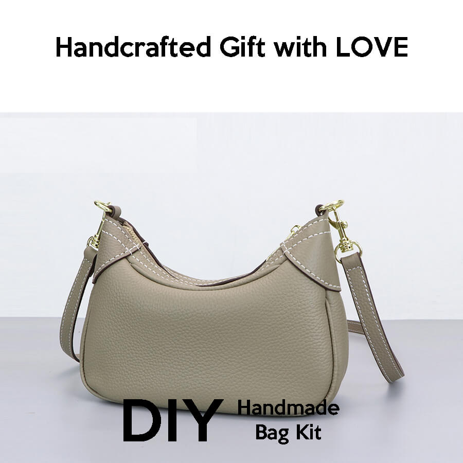 Hobo Bag DIY Leather Gift Kit – Babylon Leather - Babylon LeatherBabylon LeatherSY115-Khaki-White