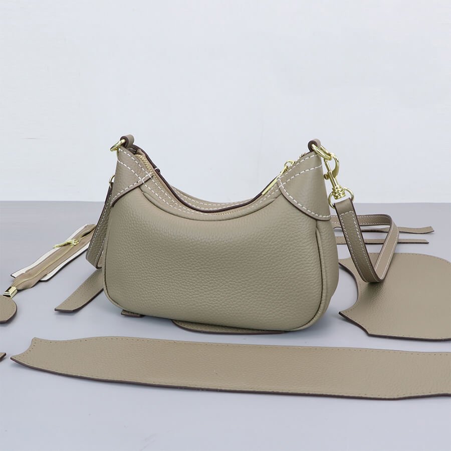 Hobo Bag DIY Leather Gift Kit – Babylon Leather - Babylon LeatherBabylon LeatherSY115-Khaki-White