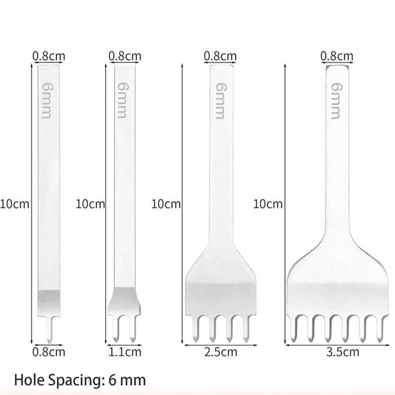 HSS Diamond Pricking Iron for Leather Stitching – Babylon Leather - Babylon LeatherBabylon LeatherXH08-6mm-1/2/4/6 Prong (4PCS)