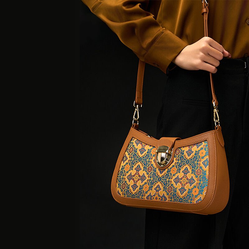 Inner Reflection Leather and Silk Shoulder Bag – Babylon Leather - Babylon LeatherBabylon LeatherTX066-Brown