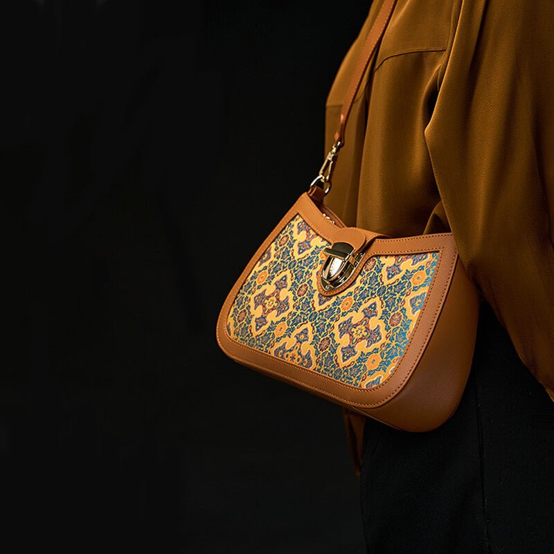 Inner Reflection Leather and Silk Shoulder Bag – Babylon Leather - Babylon LeatherBabylon LeatherTX066-Brown