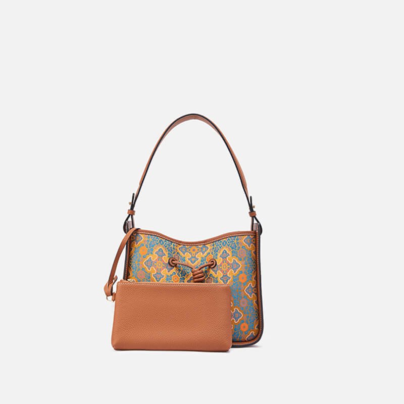 Inner Reflection Leather & Silk Shoulder Bag – Babylon Leather - Babylon LeatherBabylon LeatherTX068-Brown