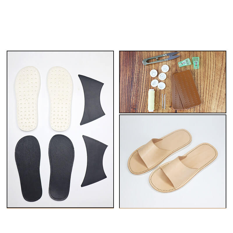 Japanese Slide Sandals Veg Tanned Leather DIY Kit – Babylon Leather - Babylon LeatherBabylon LeatherCY16-US 5–6 EU 36–37-Original