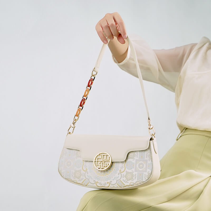 Joyful Grace Leather and Silk Shoulder Bag – Babylon Leather - Babylon LeatherBabylon LeatherTX184-White