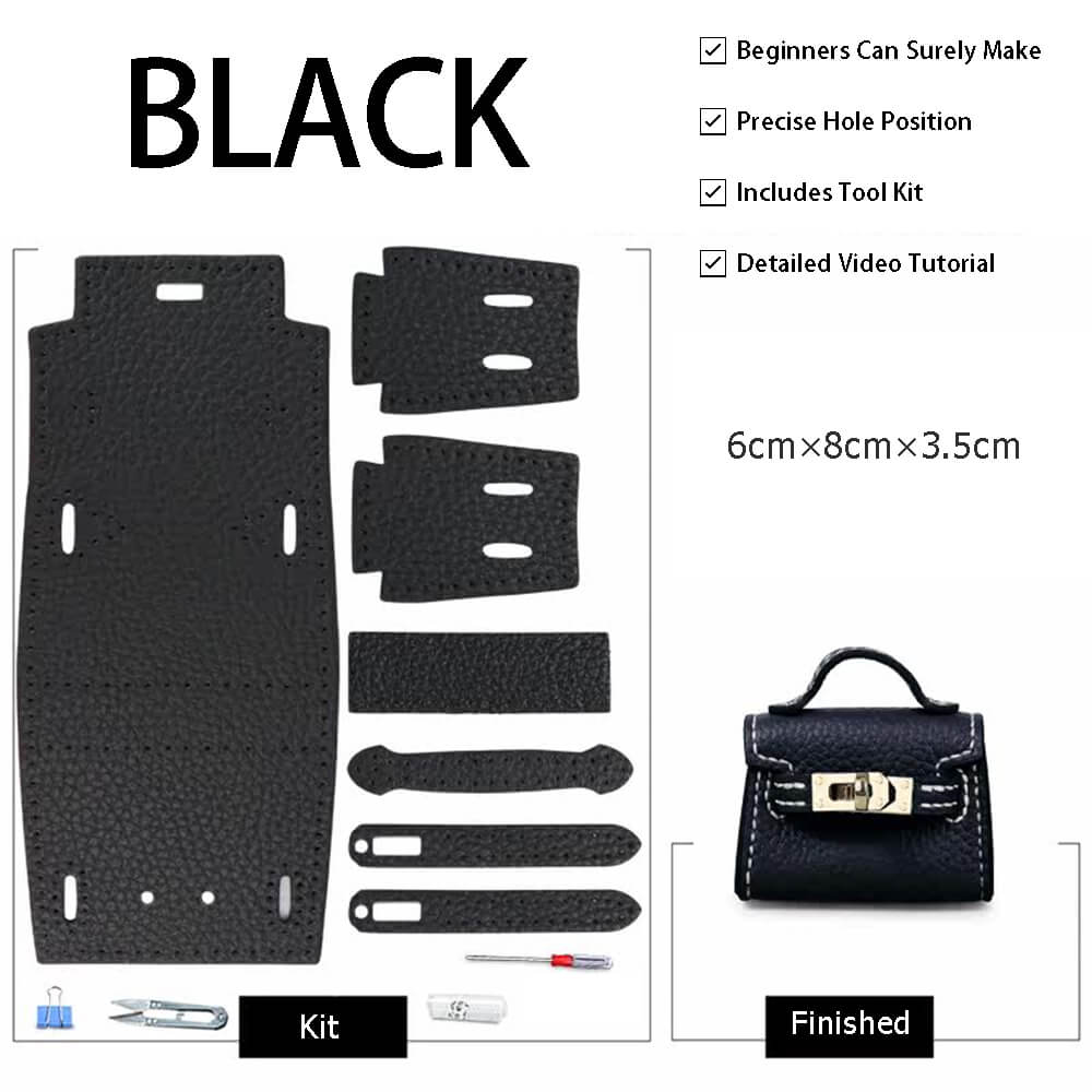 Kelly Bag Charm DIY Kit – Babylon Leather - Babylon LeatherBabylon LeatherSY111-Black-White