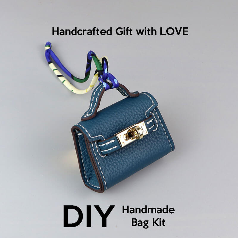 Kelly Bag Charm DIY Kit – Babylon Leather - Babylon LeatherBabylon LeatherSY111 - Peacock Blue - White