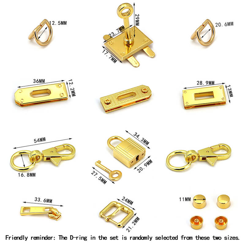 Kelly Hardware Set - Babylon leather - Babylon LeatherBabylon LeatherHW02 - Gold - Large