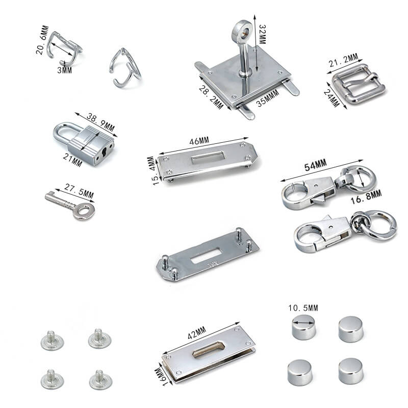 Kelly - Style Hardware Set - Babylon leather - Babylon LeatherBabylon LeatherHW02-Silver-Large