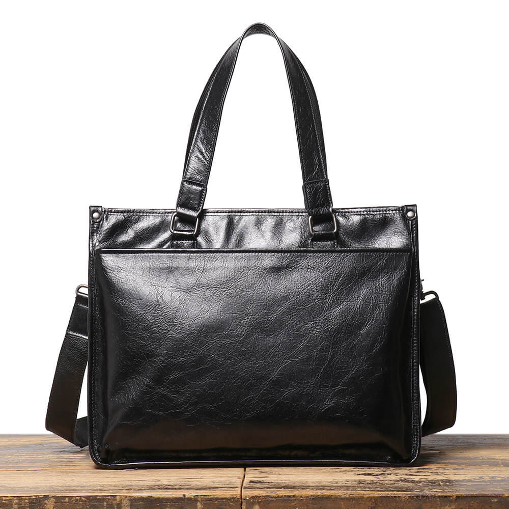 Large Capacity Top Grain Briefcase – Babylon Leather - Babylon LeatherBabylon LeatherLJ063 - Black