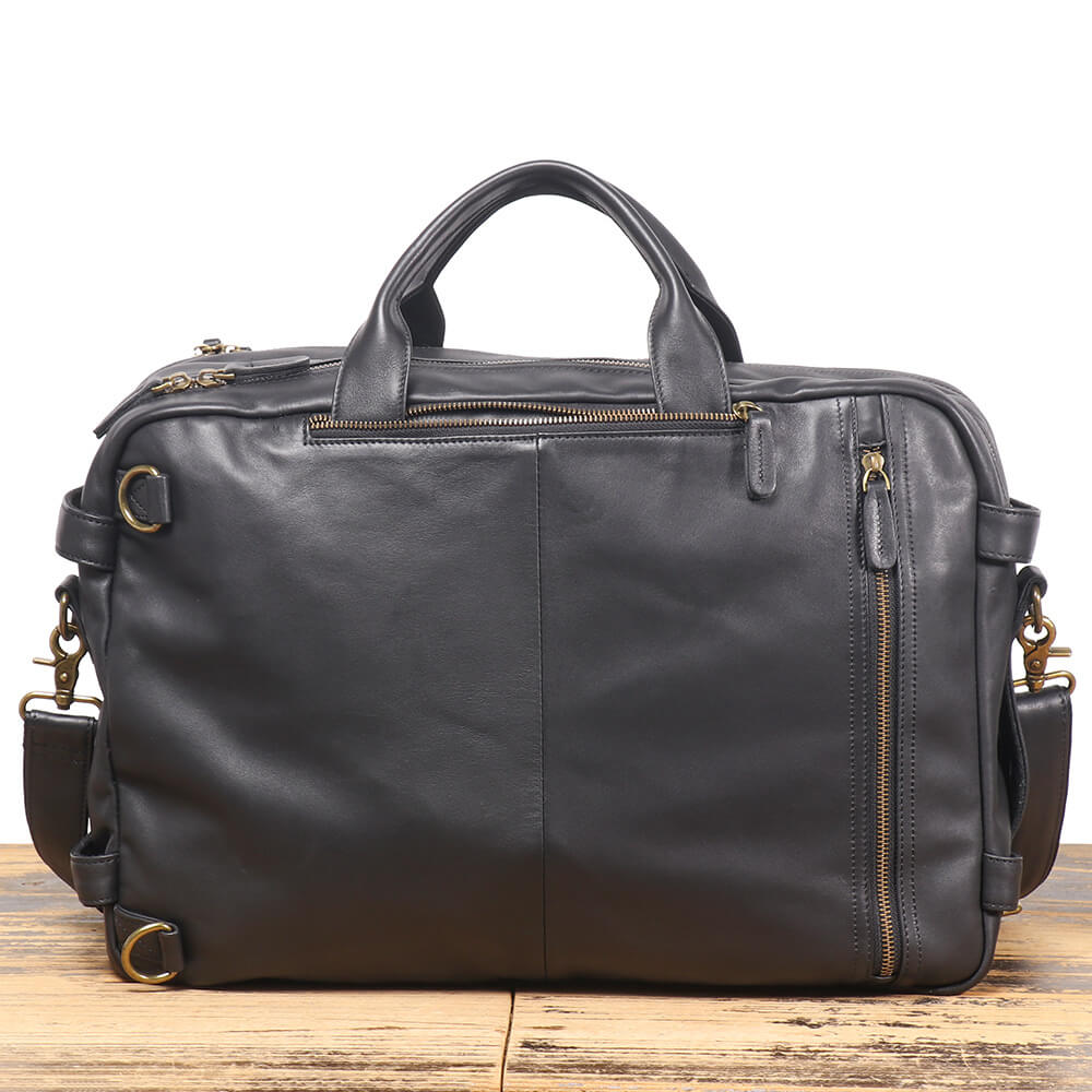 Large Leather Business Travel Briefcase – Babylon Leather - Babylon LeatherBabylon LeatherLJ056 - Black