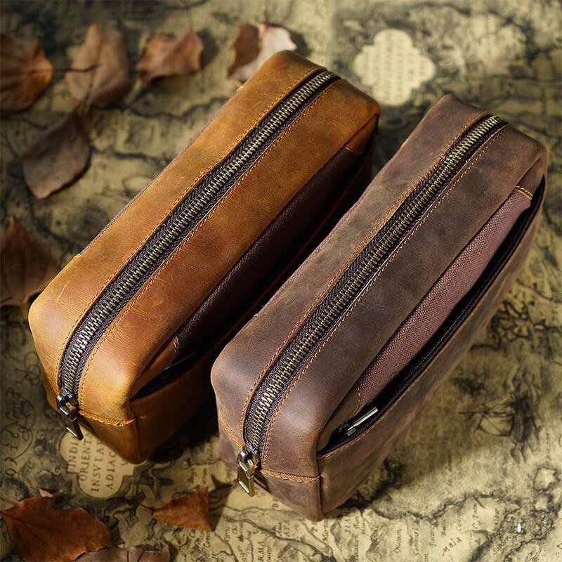 Large Leather Pencil Box with Flap – Babylon Leather - Babylon LeatherBabylon LeatherAN38-Brown