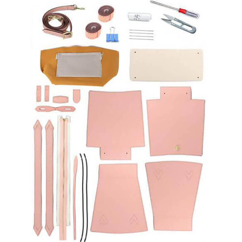 Large Leather Tote Bag DIY Kit for Beginners – Babylon Leather - Babylon LeatherBabylon LeatherSY32-Pink-Large-Color-Matched