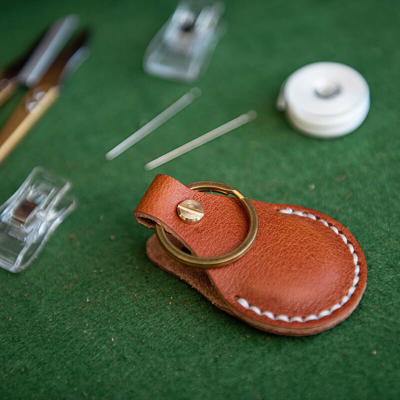 Leather Air Tag Case DIY Craft Kits – Babylon Leather - Babylon LeatherBabylon LeatherLZ50 - Brown - Soft Veg Tanned Leather