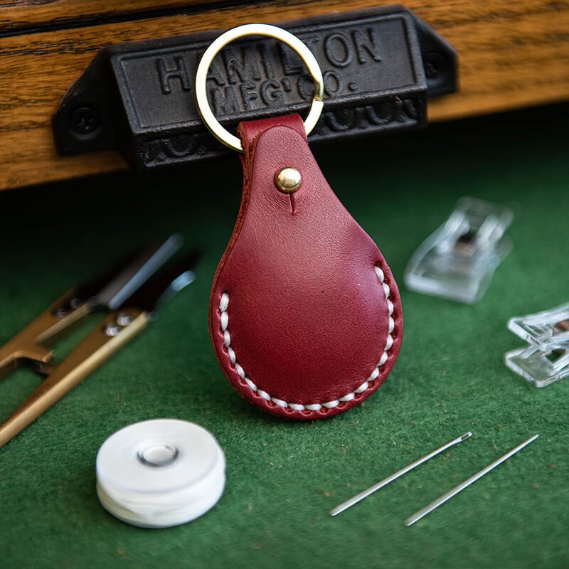 Leather Air Tag Case DIY Craft Kits – Babylon Leather - Babylon LeatherBabylon LeatherLZ50-Red-Veg Tan Leather