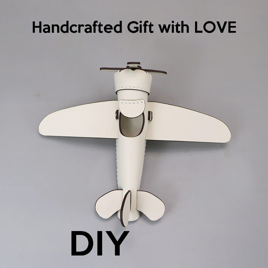 Leather Airplane Desk Ornament DIY Kit – Babylon Leather - Babylon LeatherBabylon LeatherSY140-White-White