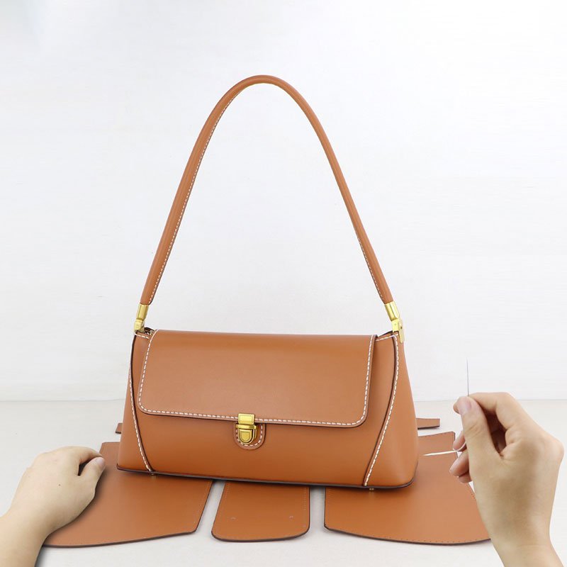 Leather Baguette Shoulder Bag DIY Kit – Babylon Leather - Babylon LeatherBabylon LeatherSY03 - Matching Color - Caramel