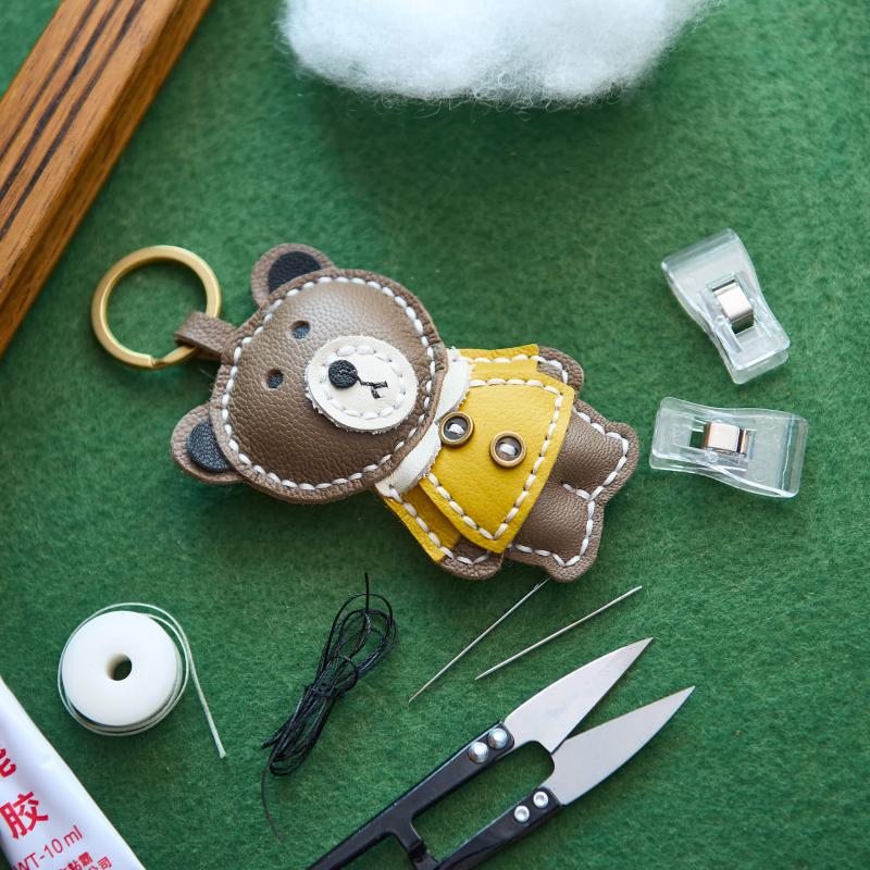 Leather Bear Keychain DIY Leathercraft Kits – Babylon Leather - Babylon LeatherBabylon LeatherLZ49 - Yellow