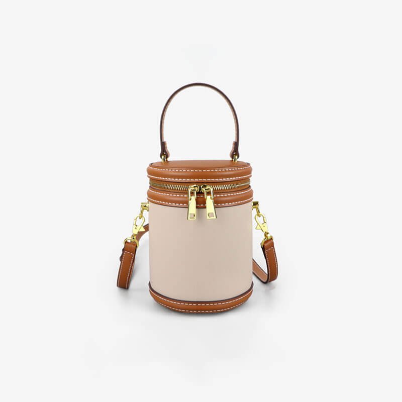 Leather Bucket Bag DIY Craft Kit – Babylon Leather - Babylon LeatherBabylon LeatherSY61 - Caramel & White - Color - Matched