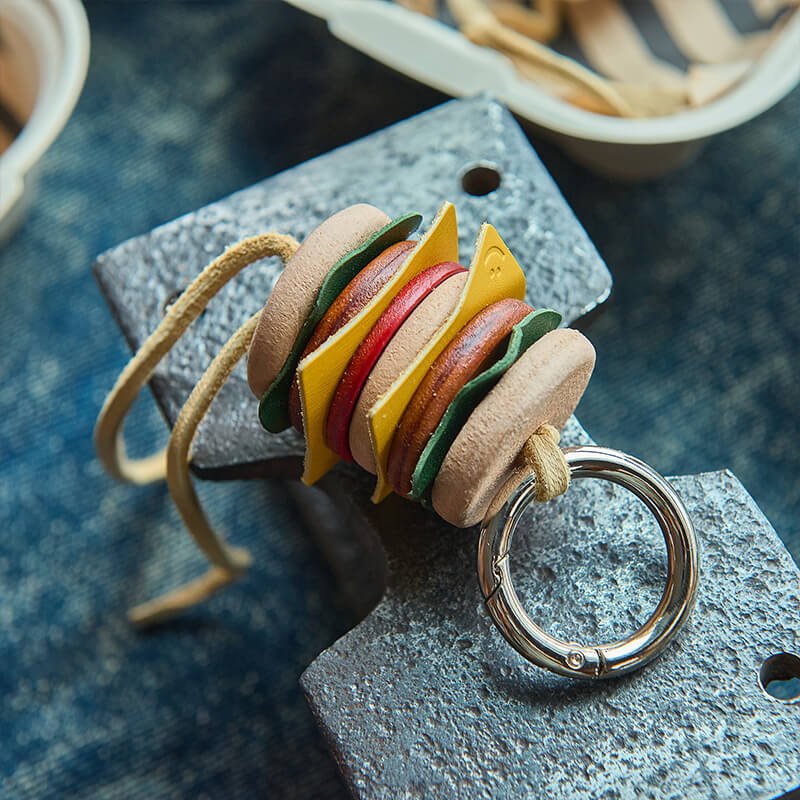 Leather Burger Bag Charm – Babylon Leather - Babylon LeatherBabylon LeatherLZ95-Yellow