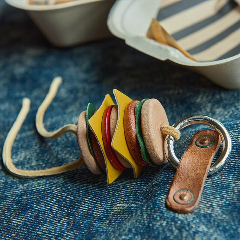 Leather Burger Bag Charm – Babylon Leather - Babylon LeatherBabylon LeatherLZ95-Yellow
