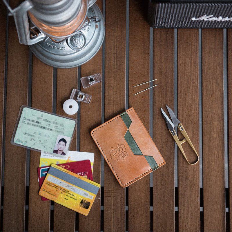 Leather Card Holder DIY Gift for Him – Babylon Leather - Babylon LeatherBabylon LeatherLZ27 - Yellow - Fog Wax Leather